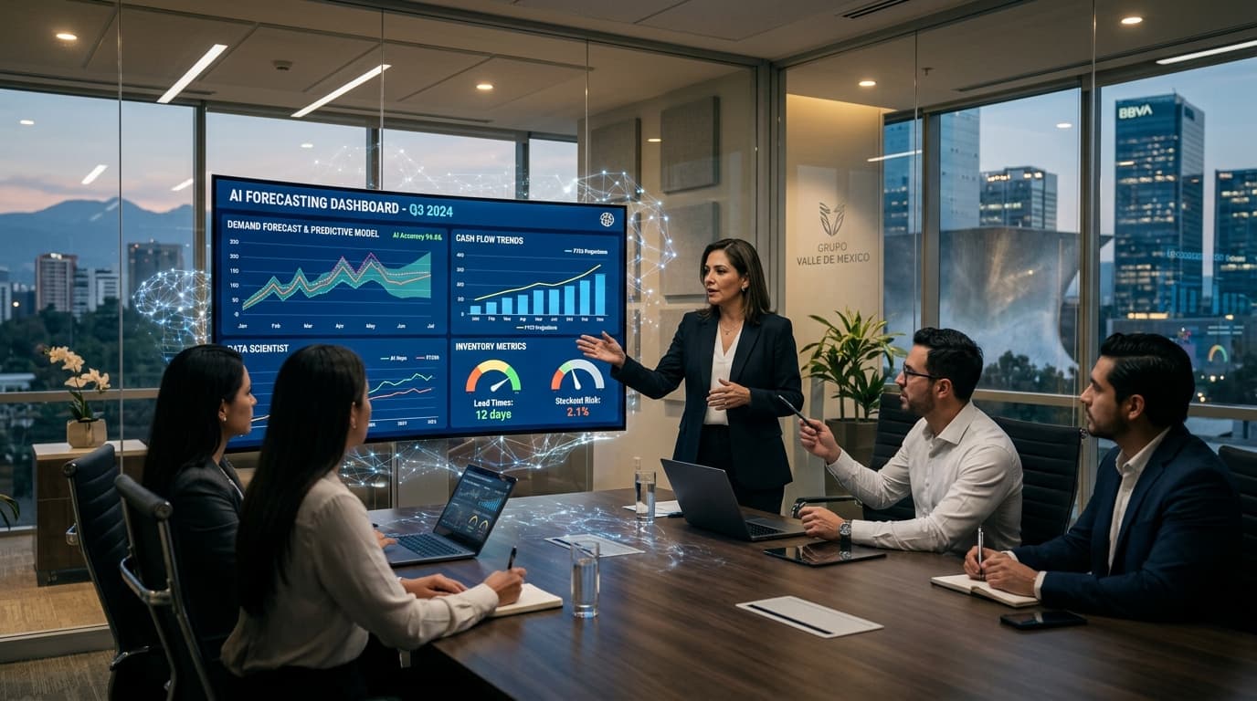 Cómo predecir demanda y flujo de caja con IA en tu negocio en México 2026 — los dos problemas que el mercado mezcla, qué datos necesita cada modelo, y los resultados verificados en empresas mexicanas