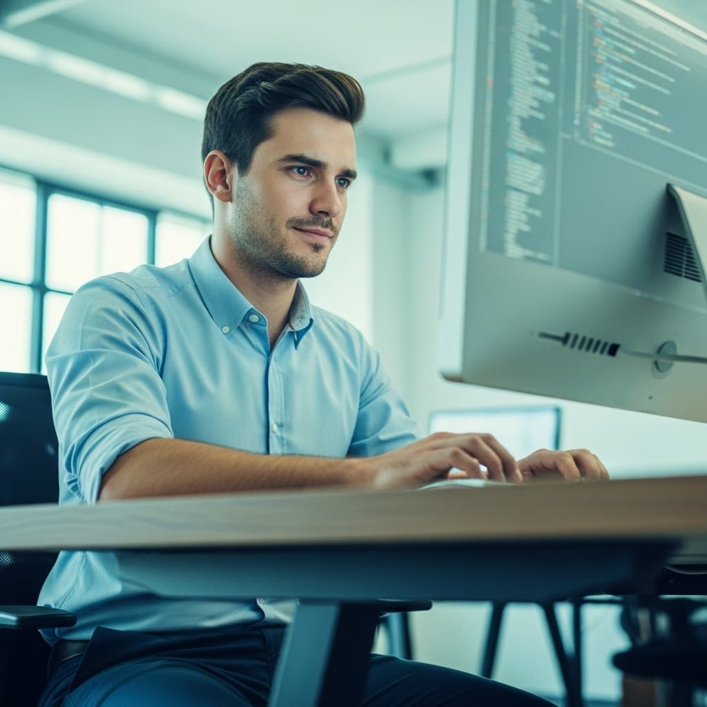 Profesional trabajando con ClickBalance ERP